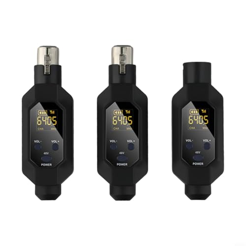 Sistema de micrófono inalámbrico XLR con rango de 262 pies y batería recargable UHF 1 en 2