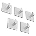 BasicForm Ganchos Adhesivos de Acero Inoxidable Ultra Fuerte Adhesivo para Baño y Cocina Blanco (1-Gancho x 5 Piezas)