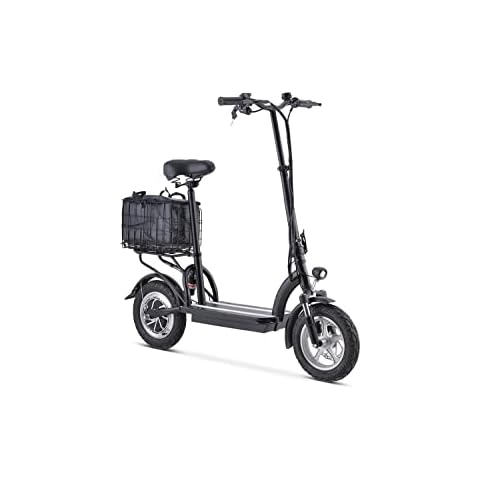 Electric Scooter Adult Foldable E-Scooter Max Speed 25 km/h High Range With Bag Black and White 350W Powerful Battery Max Load 120kg (Black) Cover