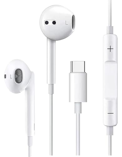 USB C Earphones, USB Type C In Ear Headphones Wired Earbuds Noise Isolating Headset with Microphone Compatible with Phones Pads Andriod Mobiles Mp3 Players laptops and All Type C Devices