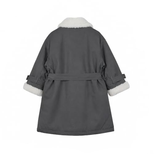 Image of Bold N Elegant Girl 3 /4th Sleeve Winter Party Overcoat Warm Long Quilted Fur Coat Jacket for 5 to 10 Year Girls