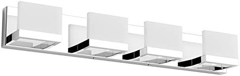 Tipace 4 Lights LED Modern Vanity Light Chrome Bathroom Lighting Fixture Up and Down Bathroom Wall Light Over Mirror(White Light 6000K)
