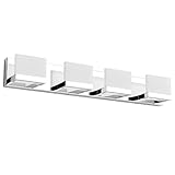 Tipace 4 Lights LED Modern Vanity Light Chrome Bathroom Lighting Fixture Up and Down Bathroom Wall L
