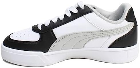 PUMA Unisex-Child Caven Low Top Sneaker, Puma White-Cool Light Gray, 4.5 US Big Kid