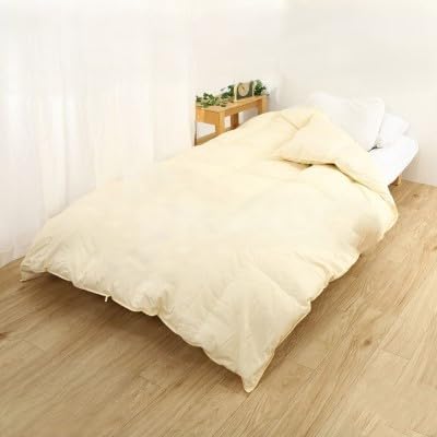 [超長綿100%60番手生地サテン織]二枚合わせ羽毛布団 クイーン ホワイトダックダウン93%