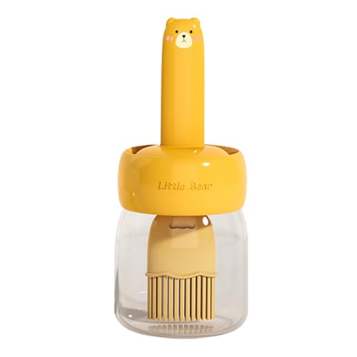 Generisch Dispensador de aceite con pincel, botella de aceite comestible, utensilio de cocina con pincel, accesorio para barbacoa, dosificación ligera para camping, hogar, gastronomía