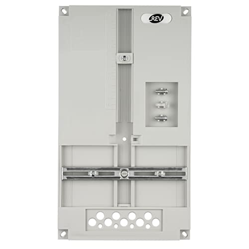 REV 0518846555 Zählertafel, Zählerbrett mit Schiene für Wechselstromzähler u. Drehstromzähler, grau