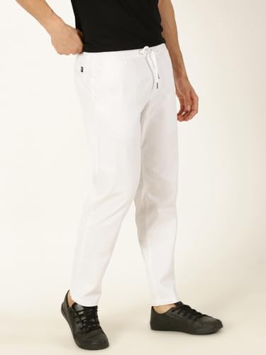 Image of Thomas Scott Men's | Solid | Light Weight | Breathable Fabric | Elasticated Waist | Mid Rise | Regular Fit | Cotton Blend | Drawstring | Chino Trouser | Pants
