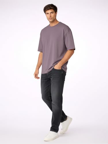 Image of CHKOKKO Oversized Tshirt for man Solid Classic Round Neck Loose Fit Half Sleeve Soft and Comfortable Casual Stylish wear for Summer