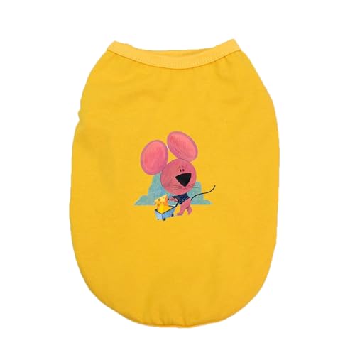 ZSDGBZ 可愛い 犬服 冷感tシャツ 春 夏 XS 涼しい UVカット 夏服 ノースリーブ ドッグウェア 小型犬 中型犬 子犬 猫服 脱毛保護 洋服 お散歩 ペット用品 通気 涼やか お散歩 お出かけ イエロー