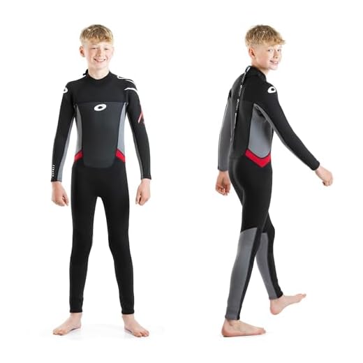 Osprey Jungen OSP B Long - Origin Neoprenanzug in voller Länge, schwarz/rot, M