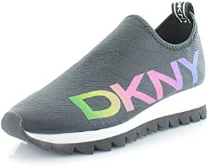 DKNY Women's Lightweight Slip on Fashion Sneaker, Black/Rainbow Azer, 5.5 | Image 2