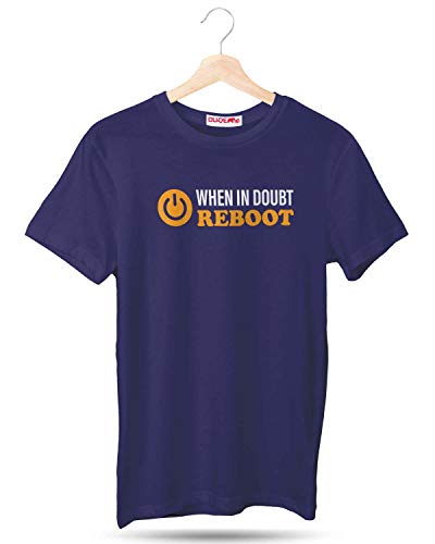 Image of DUDEME When in Doubt Reboot T-Shirt, 100% Cotton T-Shirts for Programmer, Coding, Developer, Software Mens, Round Neck T Shirts for Women, Half Sleeve Tshirt for Men