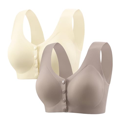 Soutien-gorge à fermeture avant sans armatures rembourré et extensible pour femme en 3XL