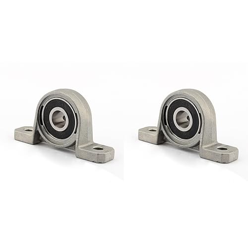 2PCS KP08 ID8mm Mounted Flange Pillow Block Bearings Self aligning Zinc Aluminum Alloy Support for Diameter 8mm Linear Shaft Rod T8 Lead Screw