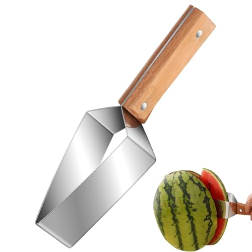 Rebanadora de sandía | Rebanadora de frutas de acero inoxidable | Gadget de cocina rebanadora de frutas con mango ergonómico | Portátil para Gadgets Cocina Camping