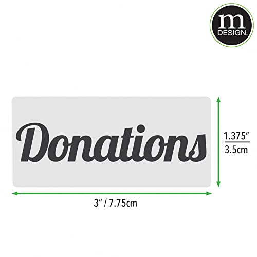 Mdesign Plastic Stackable Home, Office Supplies Storage Organizer Box With Hinged Lid - For Note Pads, Gel Pens, Staples, Dry Erase Markers, Tape - 13 Inches Long, 32 Labels - Light Gray/Clear #TOP6