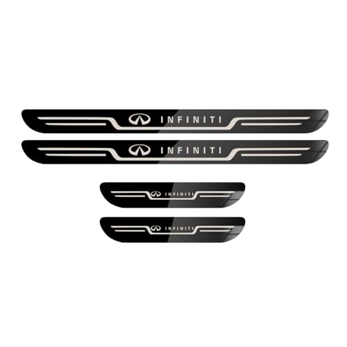 4Pcs Car Door Sill Stickers for Infiniti QX50 QX60 QX80 Q70L Q50L FX3 Welcome Pedal Door Sill Protective Strip Stickers Scratch-Resistant Decoration Accessories,Black Brushed