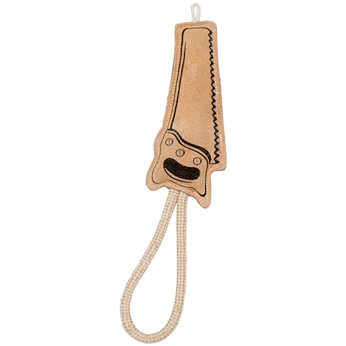 Image of Dog Toys Leather Saw Shape Perfect for Pets-Dog & Cats (Pack of 1, Tan)