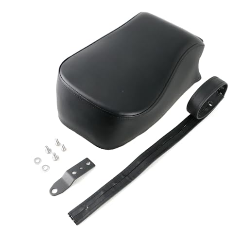Asiento trasero de moto Harley Sportster de cuero negro