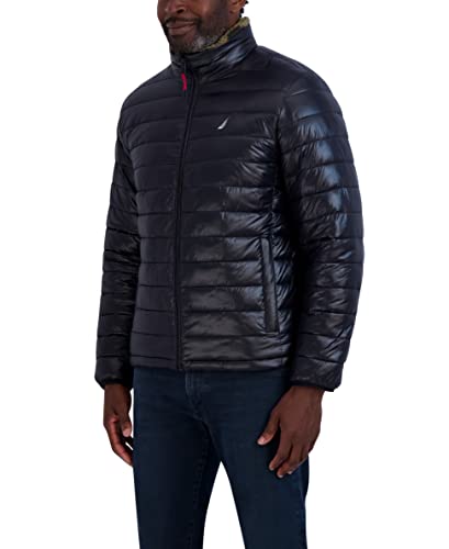 Image of Nautica Men's Sherpa Lined Softshell Jacket - Full Zip, Adjustable Hood, Wind Resistant