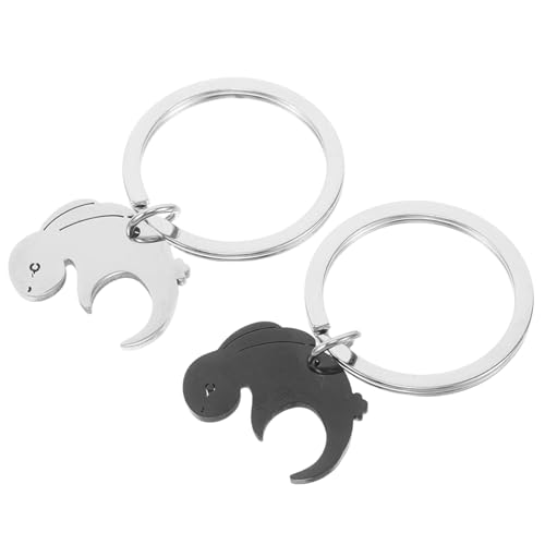 GALPADA 2 Piezas llavero conejo cintas de brillo lindos posavasos Lindo llavero posavasos de colgante para bolso llavero de monedero llaveros Acero inoxidable