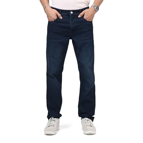 Image of WROGN Men's Stretch Denim Jeans | Straight Fit | Casual Style | Mid Rise