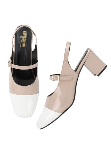Image of SilverArrow womens Aurelia Block Heel Sandals | Color Tone Design | Fusion Wears | Fashion Sandals