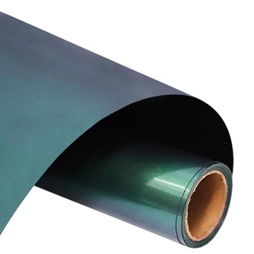 Image of FUNKAKA Chameleon HTV Heat Transfer Vinyl Rolls, 12 inch X 9ft Green to Purple