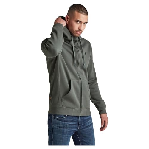 G-STAR Premium Core Hooded Zip Sweater, Maglione Uomo, Grigio (Graphite D16122-C235-996), S - 4