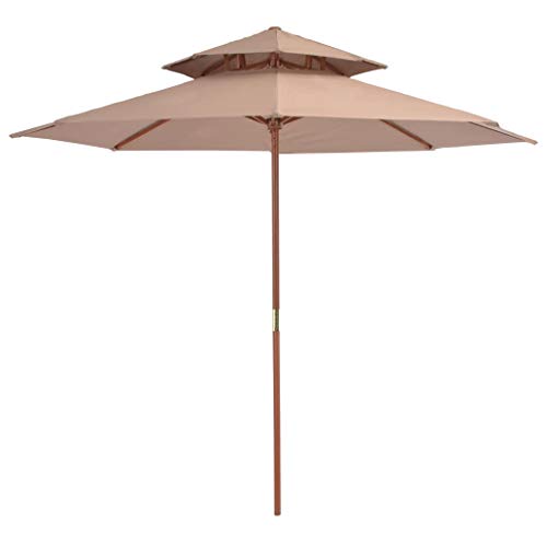 3,5m Bordeaux Parasol en bois Florida jardin parapluie parasol de marché