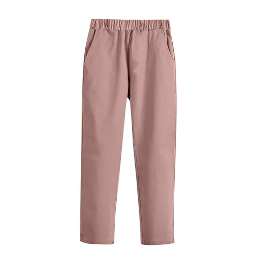 Boys School Uniform Pants Flat Front Elastic Waistband Dress Pant Casual Straight Leg Stretch Trousers Size 3-9 Years