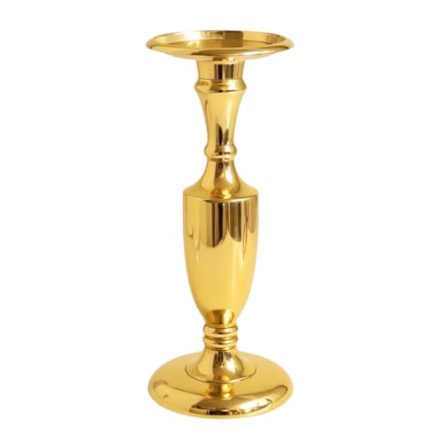 Image of Gold Plated Large Candle Stand /Candle Holder /Modern Design Candle Pillar Candle Holder for Home Decoration (Large (12 inches), Gold)