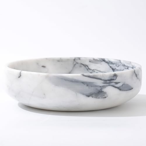CM CHIC MONDAY 6.7" Decorative Bowl - Natural Marble Key Bowl & Centerpiece (White & Grey) by CM CHIC MONDAY - Image 7