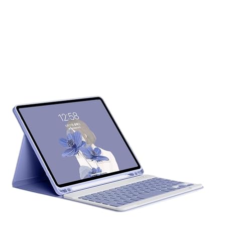 Étui clavier iPad Pro 13 2024 JiuRui en cuir PU violet avec porte-crayon