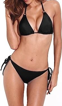 m.a.1 Women's Triangle Bikini Set with Side Ties, Two Piece Swimsuit-picture-20