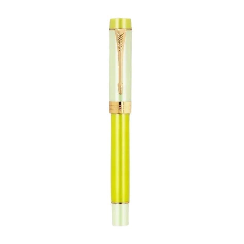 PURYN Pluma estilográfica de resina en forma de flecha con clip dorado, artículos de papelería, oficina, escuela (20, F)