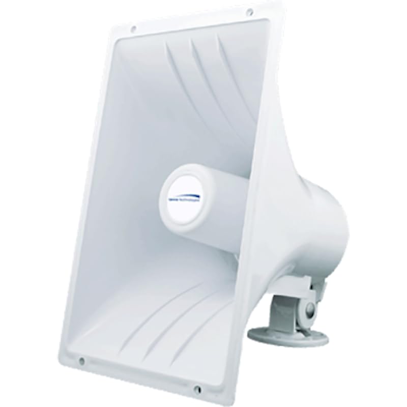 Marine Hailer Horn 40 Watts Nominal/ 30 Watts Peak Output 8 Ohm Impedance White Plastic Heavy Duty Commercial Distortion-Free Waterproof