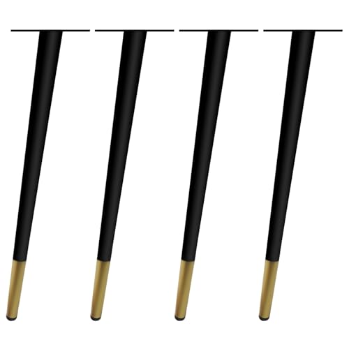 Genérico Pies para Muebles Patas de Mesa Cónicas de Hierro Negro Moderno 4 Piezas para Sofá 10-72 cm Color Dorado 43 cm/17 Pulgadas
