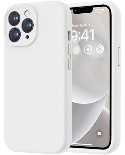 Image of LOVE 3000 Designed for iPhone 13 Pro Max Case, Premium Silicone with [Soft Anti-Scratch Microfiber Lining] Shockproof Protective Phone Case for Men Women Girls 6.7 inch, White