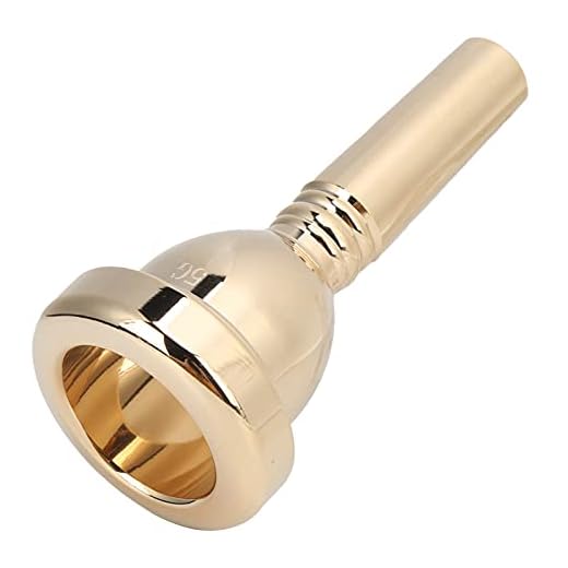 Boquillas de trombón Tenor Large Bach 5G Boquilla de trombón de vástago grande chapada en oro, Boquilla de trombón East Star Piezas de boca de vástago TR03 Metal 12,7 mm 5G