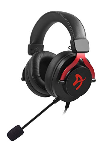 Arozzi Aria Gaming Headset With Detachable Microphone 50Mm Drivers Microphone Mute Button Volume Control Aluminum Frame And 7.25 Ft Braided Cable - Red #TOP6