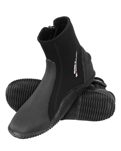 Seaskin 5mm Neoprene Diving Boots Anti-Slip Rubber Sole Wetsuit Boots for Water Sports