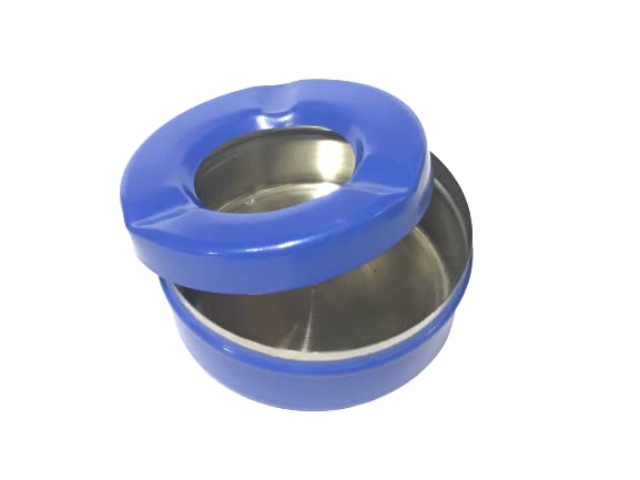 Dynore Stainless Steel Multi Color Lid Ash Tray- Black/Silver/Blue - Image 6 thumbnail