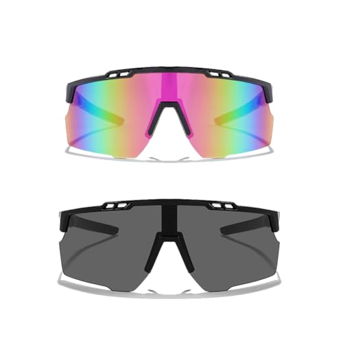 2 Pairs Kids Sunglasses Lightweight Frame Baseball Cycling Sports Sunglasses for Aged 6-142