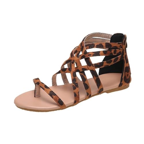 Womens Sandals Women's suede open toe flat-soled sandals