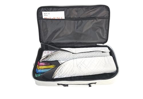 American Mahjong Set con bolsa plateada de PU y accesorios miniatura 6