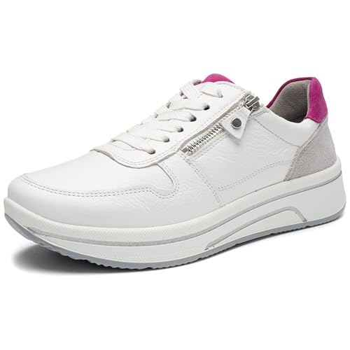 ara Damen Sapporo Sneaker, White Pink Pebble 12 27540 44, 38.5 EU Weit