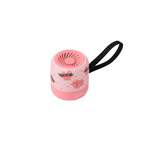 Mr. Wonderful Mini Bluetooth Lautsprecher mit Herzen Design Marke Laufzeit von 3-4 Stunden. Rosa.