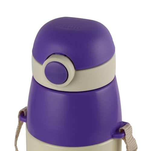 Image of CELLO Kidzbee Orb 400 Inner Steel Insulated Water Bottle 380 ml, Purple | 3D Touch & Feel Hunny Bear Design, Leakproof Flip Top Spout, Easy to Carry, Cold Water Bottle for Kids School
